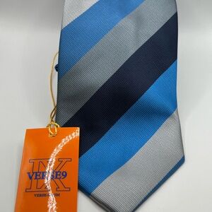 Verse 9 Blue and Gray Striped Men's Tie